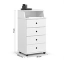 Ver imagem 2 de Conjunto de 2 Mesa de Cabeceira Luxo Ii New com 4 Gavetas Branco Branco