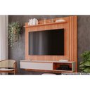 Ver imagem 1 de Painel Quarto P/ Tv até 60 Pol Panama Plus Ripado C/ 1 Porta 162x157cm Cinamomo/off White - Permó