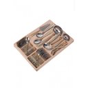 Ver imagem 2 de Faqueiro Champs-élysées Aço Inox Luxo Prata Filetados a Ouro com Maleta - 84 Peças