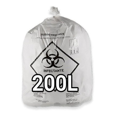 Sacos de Lixo Infectante Hospitalar 200l 100 Un Cinza-claro