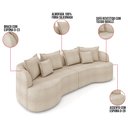 Ver imagem 3 de Sofá 4 Lugares Orgânico Living 250cm Mersa Bouclê Creme K01 - D’Rossi