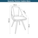 Ver imagem 6 de Kit 2 Cadeiras Nora Rivatti 48 Cm (largura) Estofado em Tecido Cinza e Base Aço Preto Pintado À P
