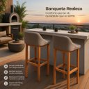 Ver imagem 2 de Kit 2 Banquetas Realeza Balcão Cozinha Encosto Americano