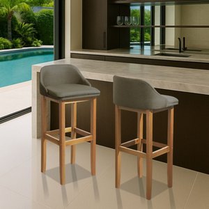Kit 2 Banquetas Realeza Balcão Cozinha Encosto Americano
