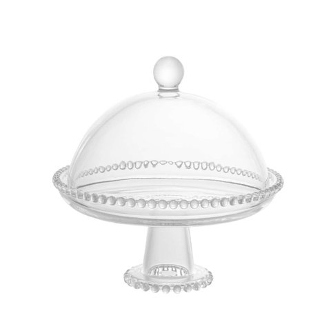 Prato Cristal C/pé e Tampa Pearl Rojemac 28272