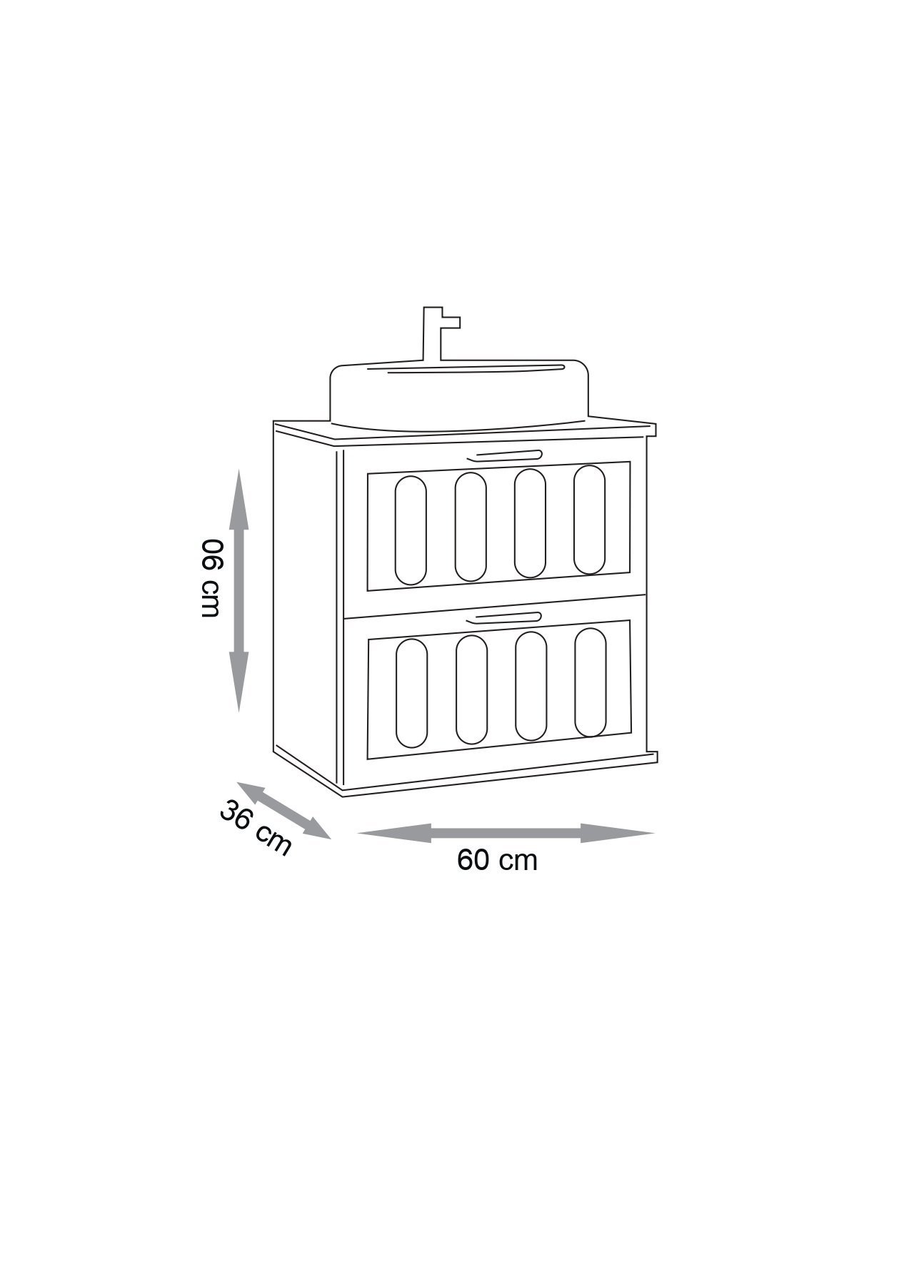 Gabinete para Banheiro Milena 60cm Suspenso - Fabribam - 5