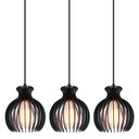 Ver imagem 3 de Luminária Pendente Madeira Nacar 18cm E27 Sala 3 Unidades:preto