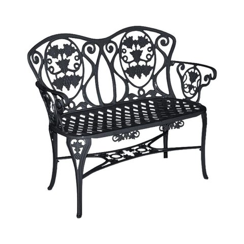 Banco Namoradeira de Jardim Viena Malbec 2 Lugares Área Externa Aluminio Preto