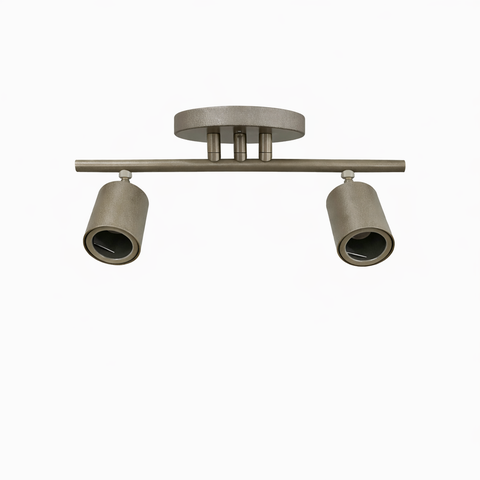 Spot Trilho Industrial Aluminio Teto 2 Luzes Gu10 Bivolt Lumini Lab - Fendi Metalico