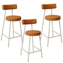 Ver imagem 1 de Kit 03 Banquetas Baixa Cozinha Sala Jantar Bancada Milão Arena L02 Couríssimo Canela - lyam decor