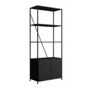 Ver imagem 4 de Estante Industrial Steel Wood 2 Portas Preto - Placa&ponto