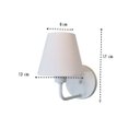 Ver imagem 2 de Kit 2 Arandelas Branca Cúpula Algodão Clássica Base Redonda Cabeceiras Quartos e 27