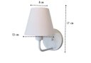 Ver imagem 2 de Kit 2 Arandelas Branca Cúpula Algodão Clássica Base Redonda Cabeceiras Quartos e 27