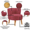 Ver imagem 4 de Cadeira Moderna Estofada para Recepção Clinica Tecido Veludo Macia Pés de Madeira Resistente