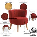 Ver imagem 3 de Poltrona pra Consultório Sala de Espera Pés Retrô Tecido Veludo Estrutura Resistente
