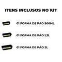 Ver imagem 2 de Kit Forma Assadeira de Pão Retangular 03 Peças Antiaderentes
