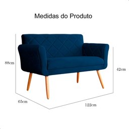 Namoradeira Decorativa Isabela Pés Palito Suede Azul Marinho Escuro - Ds Estofados - 4