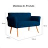 Namoradeira Decorativa Isabela Pés Palito Suede Azul Marinho Escuro - Ds Estofados - 4
