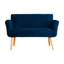 Ver imagem 3 de Namoradeira Decorativa Isabela Pés Palito Suede Azul Marinho Escuro - Ds Estofados