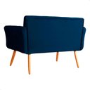 Ver imagem 2 de Namoradeira Decorativa Isabela Pés Palito Suede Azul Marinho Escuro - Ds Estofados