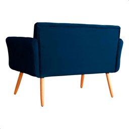 Namoradeira Decorativa Isabela Pés Palito Suede Azul Marinho Escuro - Ds Estofados - 2
