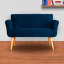 Ver imagem 5 de Namoradeira Decorativa Isabela Pés Palito Suede Azul Marinho Escuro - Ds Estofados