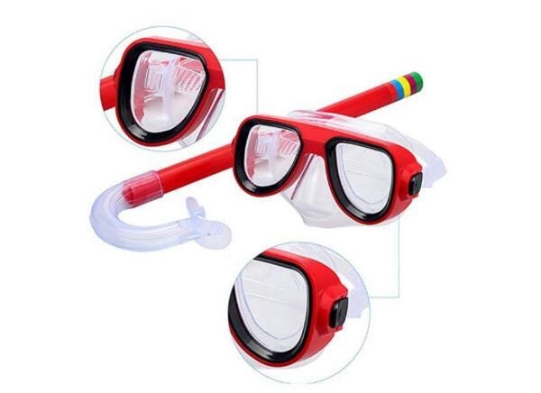 Kit Mergulho Modelo Criança Juvenil Com Máscara Vermelho - 2