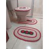 Tapete de Crochê para Banheiro Flor Criativa: Vermelho - 1