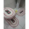 Tapete de Crochê para Banheiro Flor Criativa: Rosa - 2