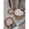 Tapete De Crochê Para Banheiro Coruja Criativa Cor:Bege - 1