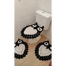 Tapete De Crochê Para Banheiro Coruja Criativa Cor: Preto - 4