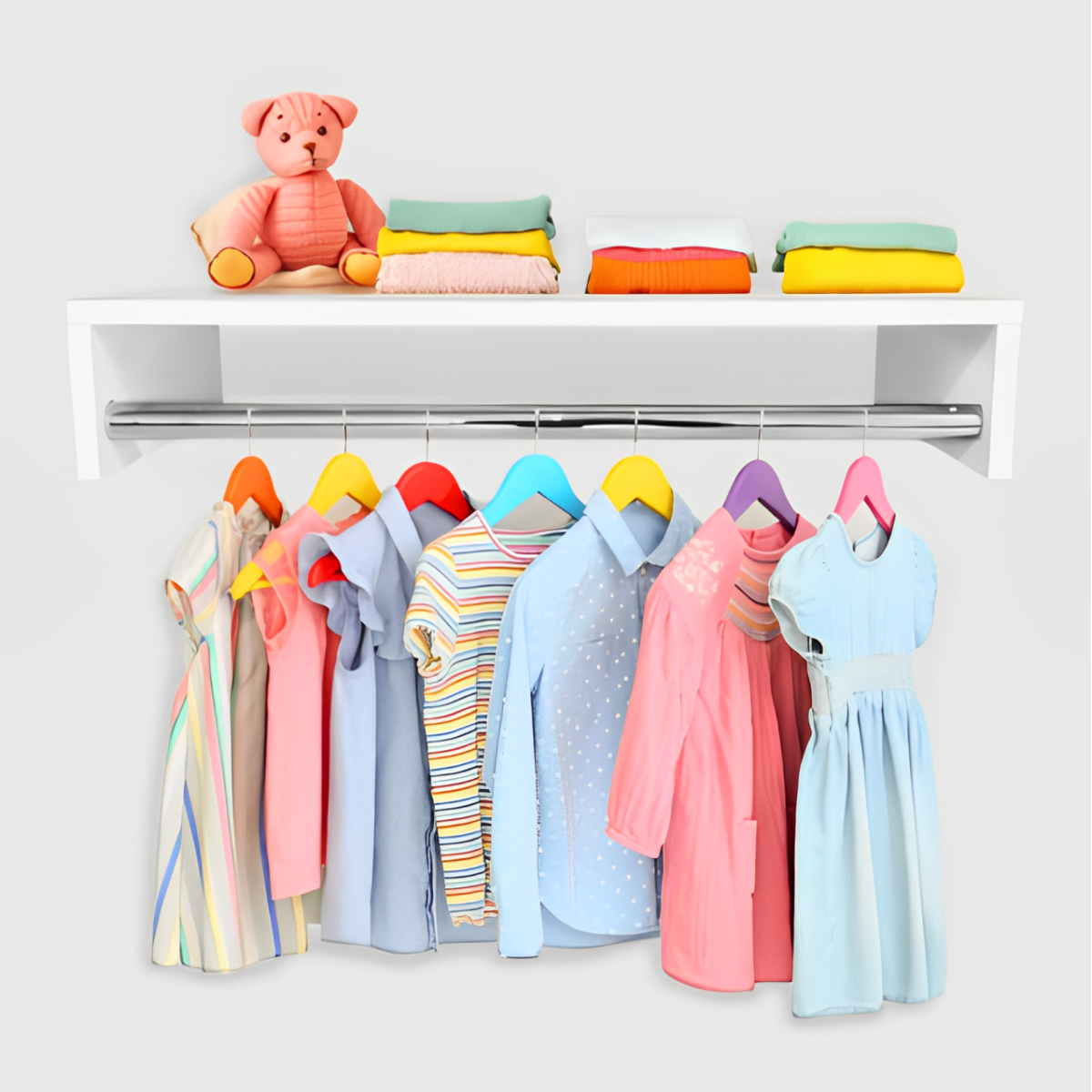 Cabideiro de Parede Suspenso Porta Roupas Cabides Loja Closet Quarto Infantil