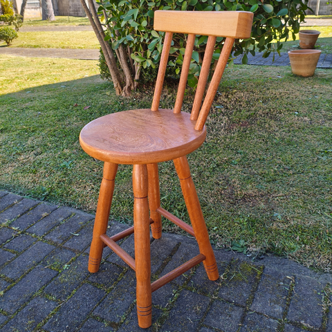 Banqueta Media com Encosto 50 Cm Madeira Maciça