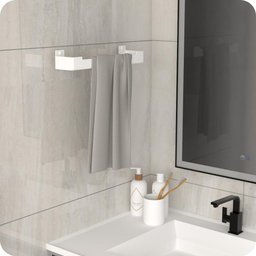Porta Toalha Rosto Suporte Banheiro Toalheiro Branco ELG - 2