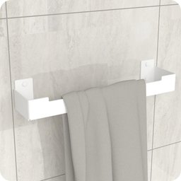 Porta Toalha Rosto Suporte Banheiro Toalheiro Branco ELG - 1