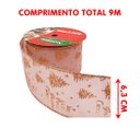 Ver imagem 4 de Rolos Fita Aramada Rose Gold Árvore Natal 6,3cm 9m Kit 4pçs