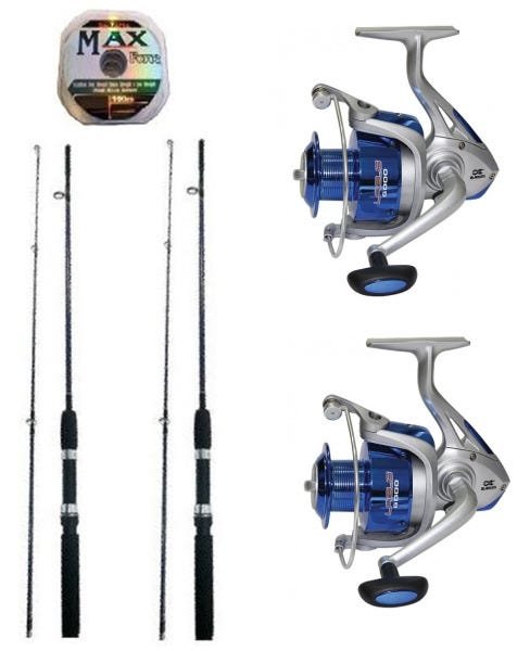 Kit 2 Molinete 3 Rolamentos + 2 Varas Para 10 Kilos + Brinde - 1