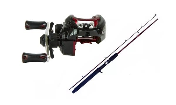 Kit Carretilha Sumax Akita 4000 Esquerda + Vara Saint Plus - 1