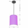 Lustre Luminária Pendente Vivare Free Lux Pe-4104pr Cúpula em Tecido 15x25cm Lilás Canopla Preta - 2
