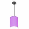 Lustre Luminária Pendente Vivare Free Lux Pe-4104pr Cúpula em Tecido 15x25cm Lilás Canopla Preta - 1