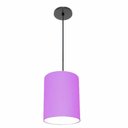 Ver imagem 1 de Lustre Luminária Pendente Vivare Free Lux Pe-4104pr Cúpula em Tecido 15x25cm Lilás Canopla Preta