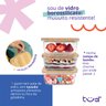 Kit 3 Potes de Vidro 740ml com Tampa de Bambu Hermético Marmita Quadrados - Tud - 5