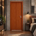 Ver imagem 4 de Porta Madeira Lisa 210x80 Pronta Instalar Acabamento UV:Mogno