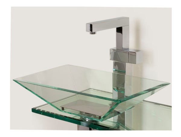 Cuba Diamante Cristal Interbagno Dg 10mm com Tp Inox Polida - 1