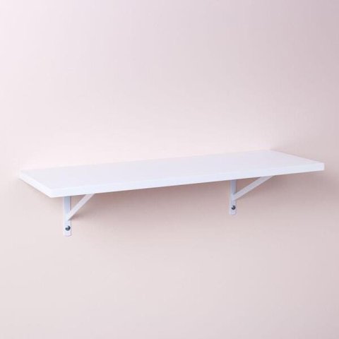 Prateleira Branca 80 X 25cm Com Suporte Mao Francesa