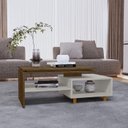 Ver imagem 2 de Mesa de Centro Sala Lima com Pés de Madeira Maciça Cinamomo/off White