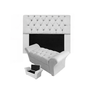 Conjunto Cabeceira Mirage e Calçadeira Baú Veneza Queen 160 cm Corano Branco - DL Decor - 1