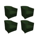 Ver imagem 1 de Kit 4 Poltronas Decorativa Biane Suede Verde Pés Cromado Mz Decor