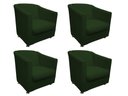 Ver imagem 1 de Kit 4 Poltronas Decorativa Biane Suede Verde Pés Cromado Mz Decor