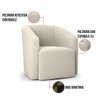 Kit 2 Poltronas Stella Max Bouclê Bege Base Giratória - D'rossi - 8